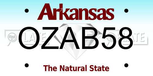 OZAB58 Arkansas License Plate
