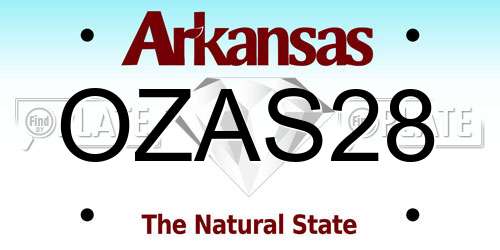 OZAS28 Arkansas License Plate