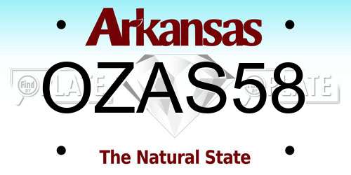 OZAS58 Arkansas License Plate