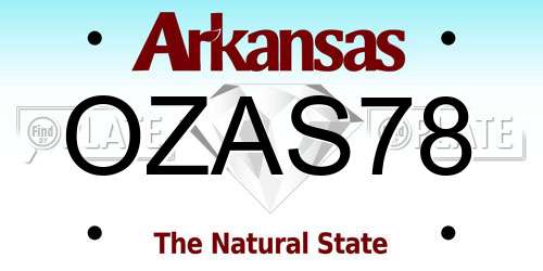 OZAS78 Arkansas License Plate