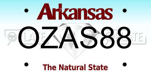 OZAS88 Arkansas License Plate