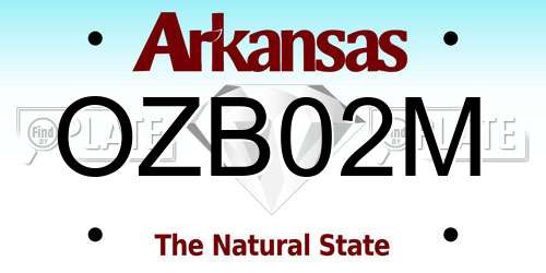 OZB02M Arkansas License Plate