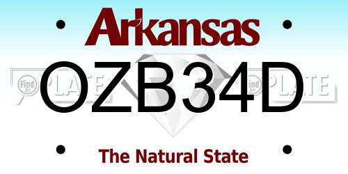 OZB34D Arkansas License Plate