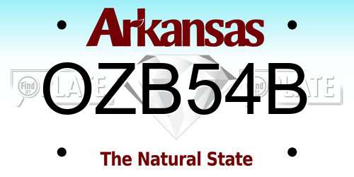 OZB54B Arkansas License Plate