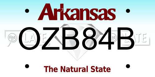 OZB84B Arkansas License Plate