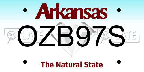 OZB97S Arkansas License Plate
