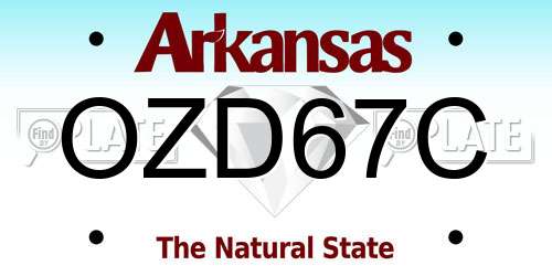 OZD67C Arkansas License Plate