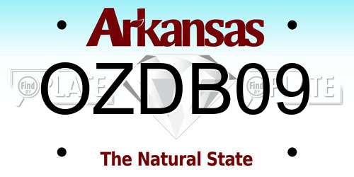 OZDB09 Arkansas License Plate