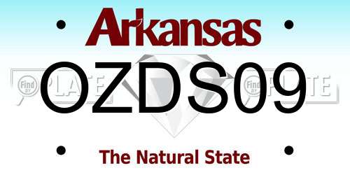 OZDS09 Arkansas License Plate