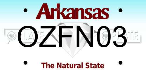 OZFN03 Arkansas License Plate