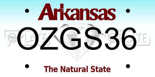 OZGS36 Arkansas License Plate