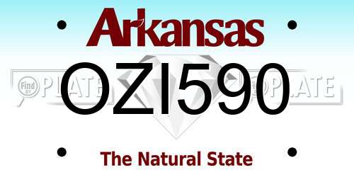 OZI590 Arkansas License Plate