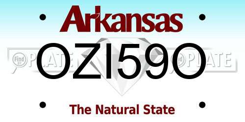 OZI59O Arkansas License Plate