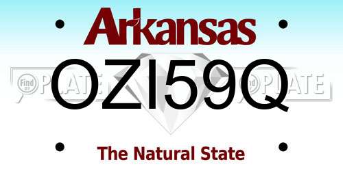 OZI59Q Arkansas License Plate
