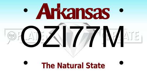OZI77M Arkansas License Plate