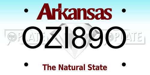 OZI89O Arkansas License Plate
