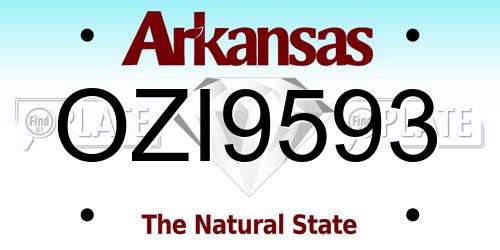 OZI9593 Arkansas License Plate