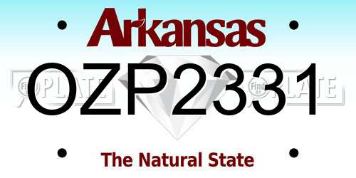 OZP2331 Arkansas License Plate