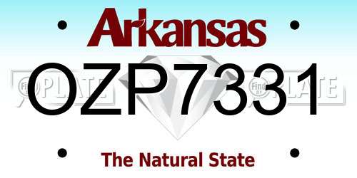 OZP7331 Arkansas License Plate