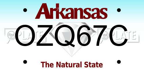 OZQ67C Arkansas License Plate
