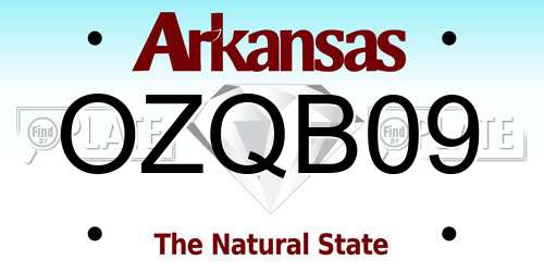 OZQB09 Arkansas License Plate