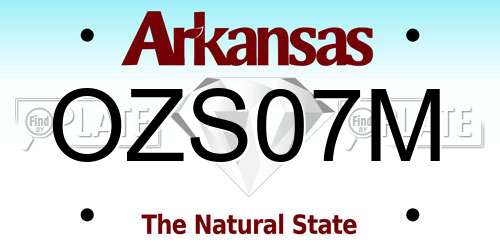 OZS07M Arkansas License Plate