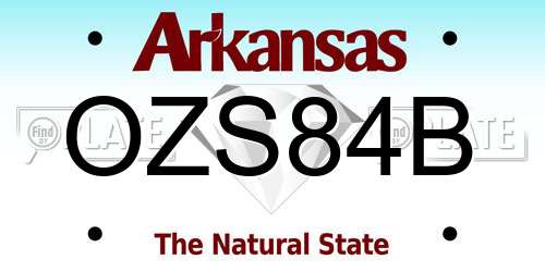 OZS84B Arkansas License Plate