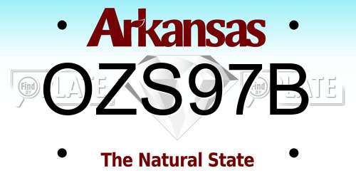 OZS97B Arkansas License Plate