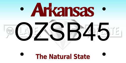 OZSB45 Arkansas License Plate