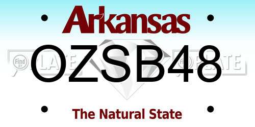 OZSB48 Arkansas License Plate
