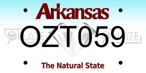 OZT059 Arkansas License Plate