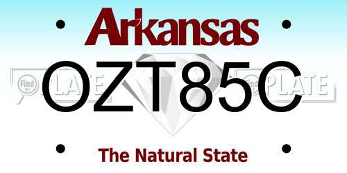 OZT85C Arkansas License Plate