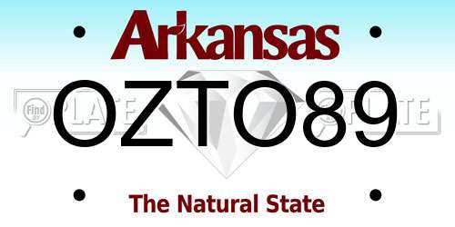 OZTO89 Arkansas License Plate