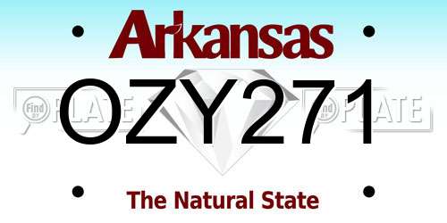 OZY271 Arkansas License Plate