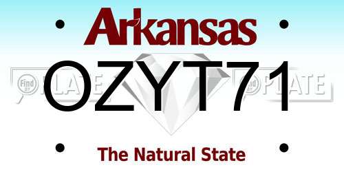 OZYT71 Arkansas License Plate