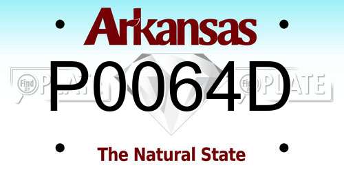 P0064D Arkansas License Plate