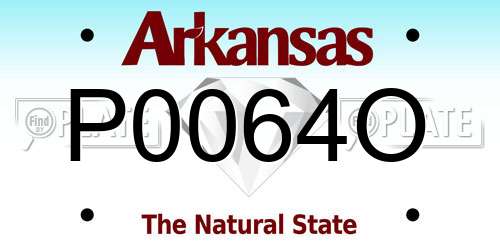 P0064O Arkansas License Plate