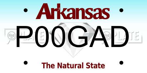 P00GAD Arkansas License Plate