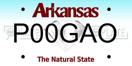 P00GAO Arkansas License Plate