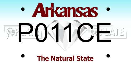 P011CE Arkansas License Plate