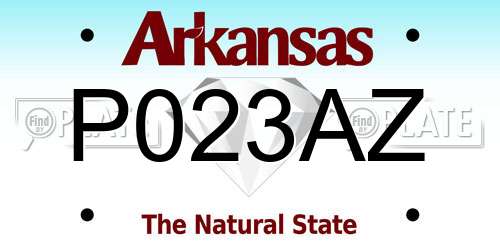 P023AZ Arkansas License Plate