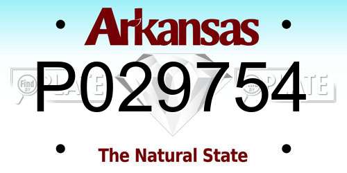P029754 Arkansas License Plate