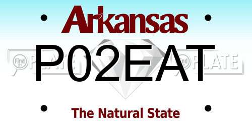 P02EAT Arkansas License Plate