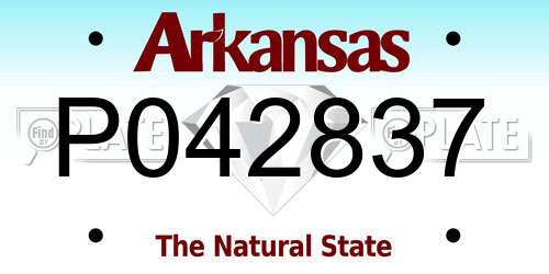 P042837 Arkansas License Plate