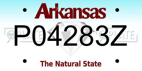P04283Z Arkansas License Plate