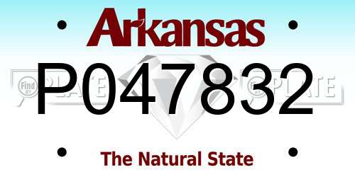 P047832 Arkansas License Plate