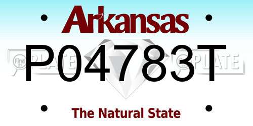 P04783T Arkansas License Plate