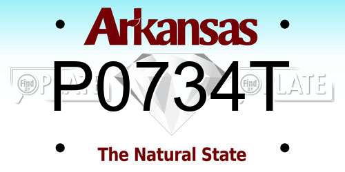 P0734T Arkansas License Plate