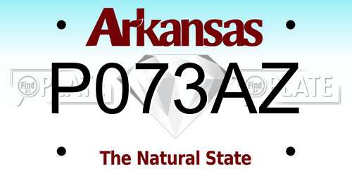 P073AZ Arkansas License Plate