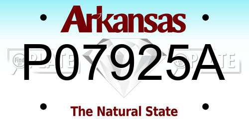 P07925A Arkansas License Plate